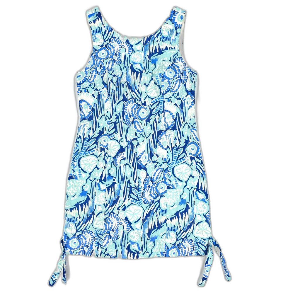 LILLY PULITZER Mila Shift Mini Dress Indigo Sunset 70s Resort Beachy Boho Preppy